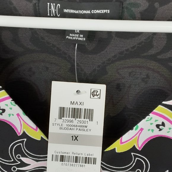 NWT INC International 1X Paisley Maxi Dress - Picture 4 of 12